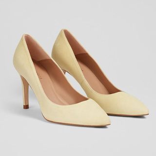 LK Bennett Floret Lemon Suede Pointed Toe Courts