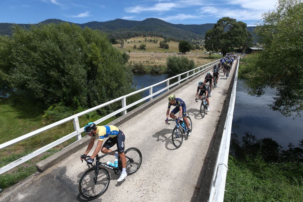The race crosses over a narrow line