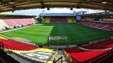 Inside Vicarage Road Stadium, home of Watford FC