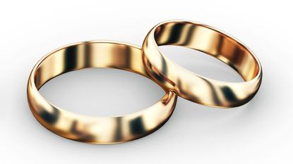 Illustration of a pair of wedding rings on a white background