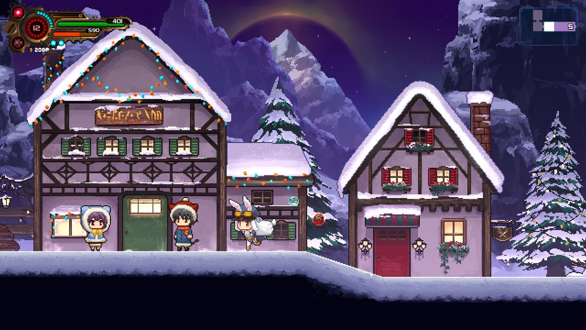 Cute pixel art from bullet hell metroidvania game Tevi