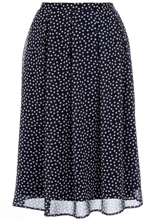 Dorothy Perkins polka dot midi-length skirt, £28