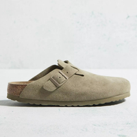 Birkenstock Faded Khaki Suede Boston Clogs - Were £130 Now £117 (10% off) at Urban Outfitters