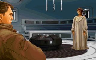 In Dark Forces, players control the character of Kyle Katarn, a former Imperial soldier who joins up with the Rebellion and must foil a secret project to create super droids called Dark Troopers.