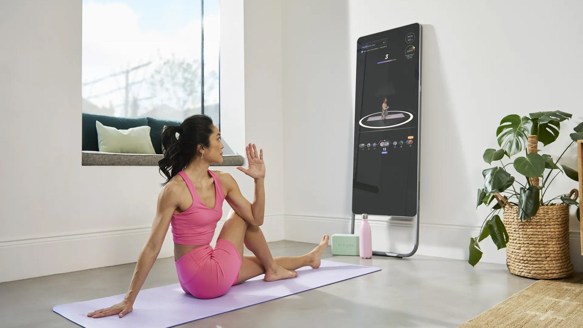FITURE interactive smart fitness mirror features life-size instructors &  more