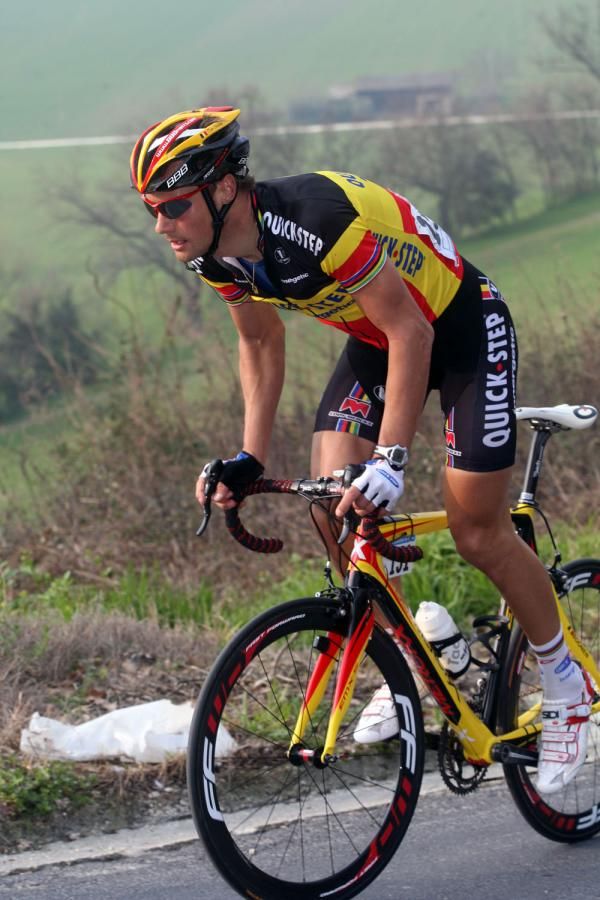 Tom Boonen (Quick Step) spent most of the day in a 12-man escape group