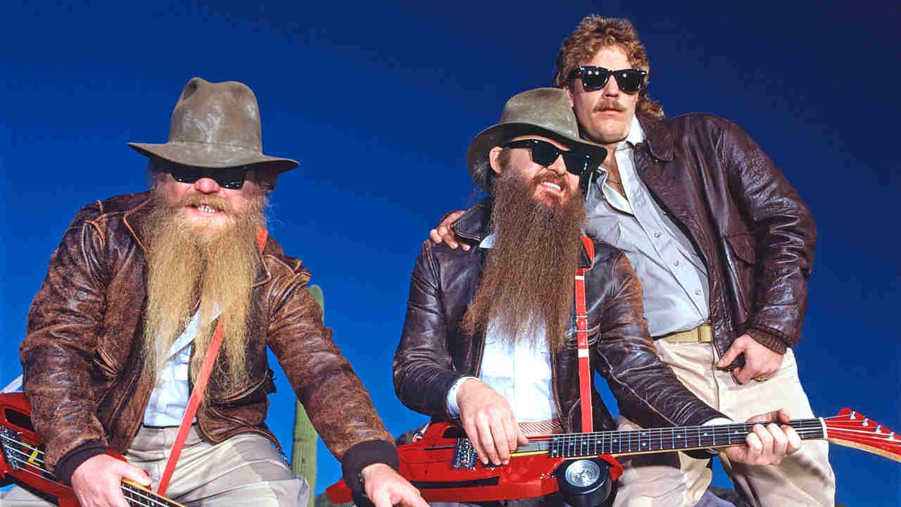 ZZ Top posing for a photograph in 1985