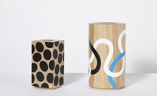 Wood vases by Polish designer Maria Jeglinska