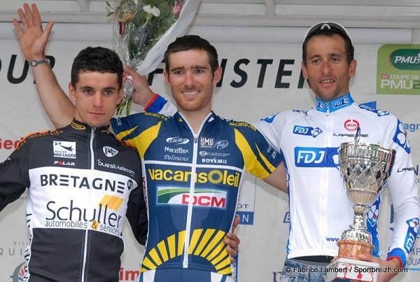 Podium (l-r): Armindo Fonseca (Bretagne - Schuller), Romain Feillu (Vacansoleil-DCM) and Sandy Casar (FDJ).