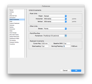 preferences in InDesign