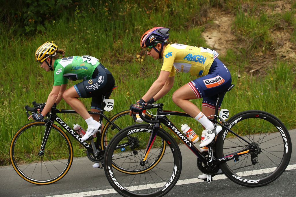 Emma Johansson (Wiggle High5) and Megan Guarnier (Boels Dolmans)