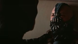 A defeated Bane in The Dark Knight Rises