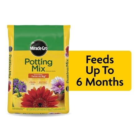 Miracle-Gro Potting Mix, for Indoor or Outdoor Potted Plants, Flowers, Shrubs, 25 Qt.