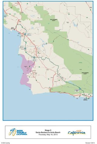 2013 Amgen Tour of California Stage 5 Map