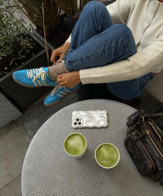 @rochellehumes drinking matcha