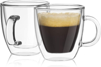 JoyJolt Savor Double Wall Insulated Glasses Espresso Mugs (Set of 2)