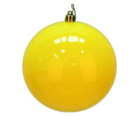 Vickerman yellow shiny Christmas tree baubles from Amazon