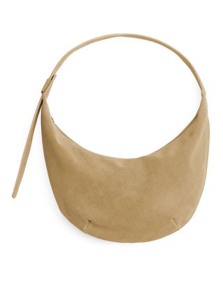 Curved Suede Bag