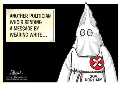 Political&amp;amp;nbsp;Cartoon U.S. Ralph Northam Democrats racism KKK