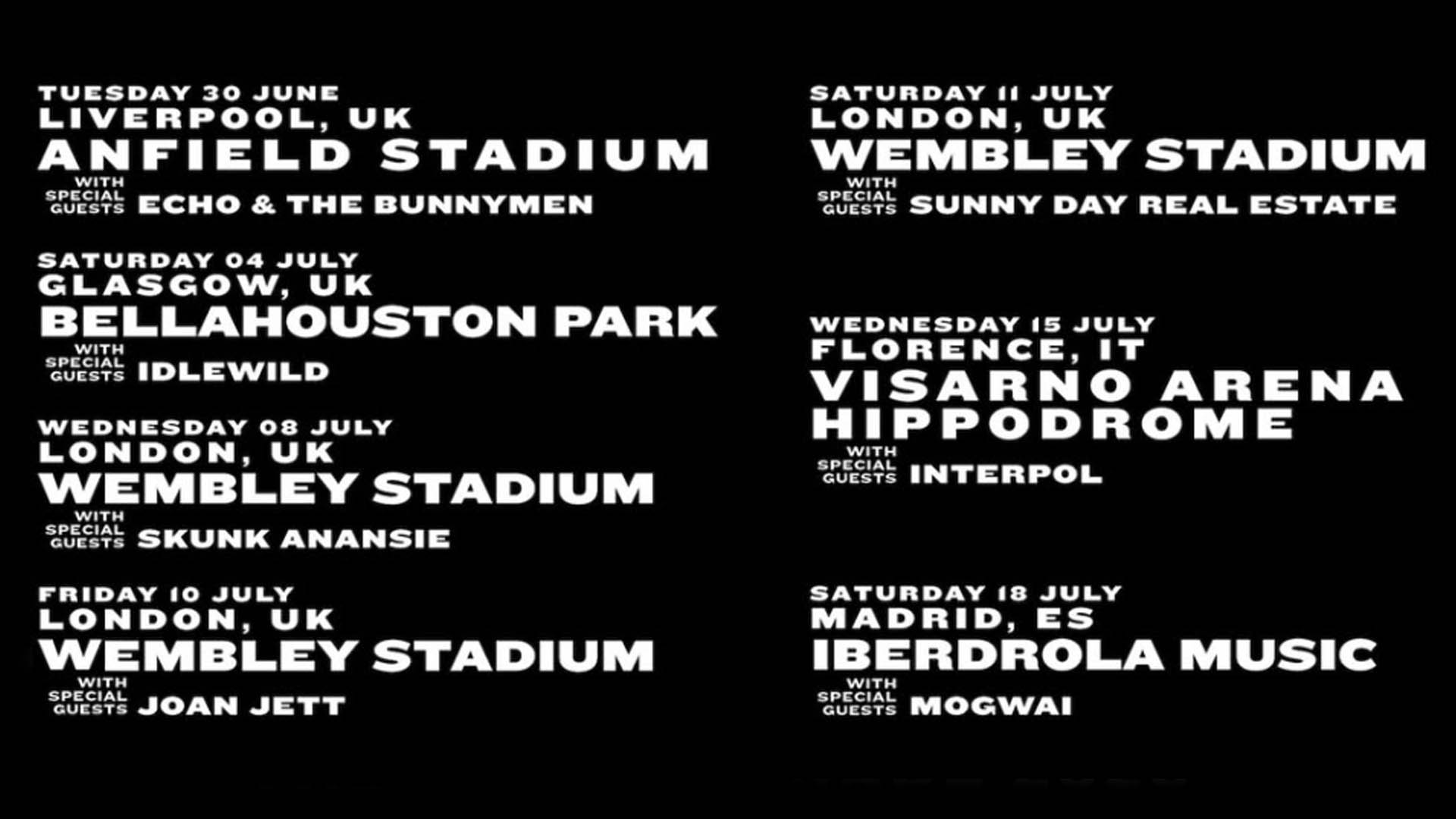 My Chemical Romance tour poster.