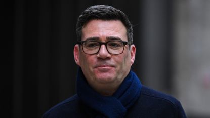 Andy Burnham arriving for a meeting