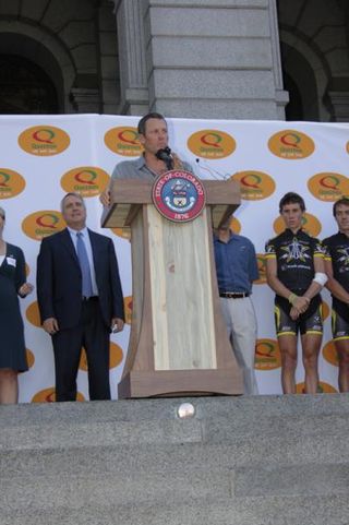 Lance Armstrong announces the inaugural Quiznos Pro Challenge stage race, set to take place in Colorado in August 2011.