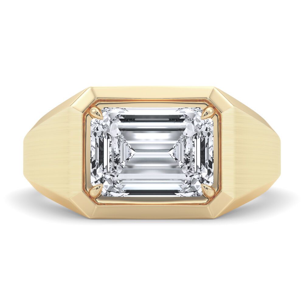 Lab Grown Diamond Emerald-Cut Solitaire Ring in 14K Yellow Gold