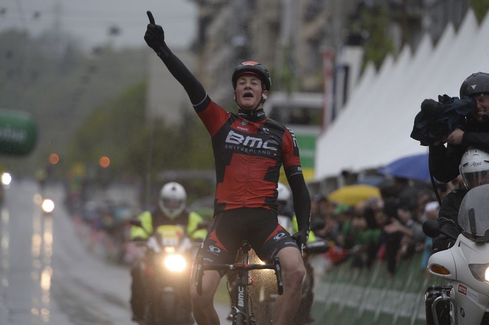 Stefan K&uuml;ng (BMC Racing) wins stage 4 of Romandie.