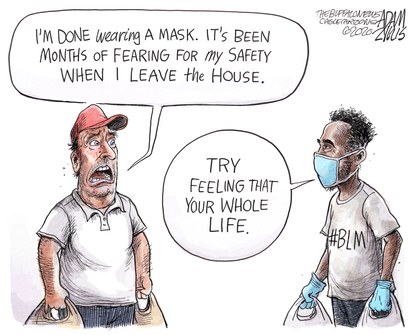 Editorial Cartoon U.S. coronavirus masks BLM racism