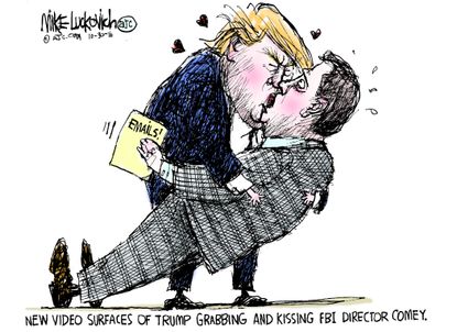 Political cartoon U.S. Donald Trump FBI James Comey