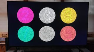 Sony X90L showing colorful test pattern