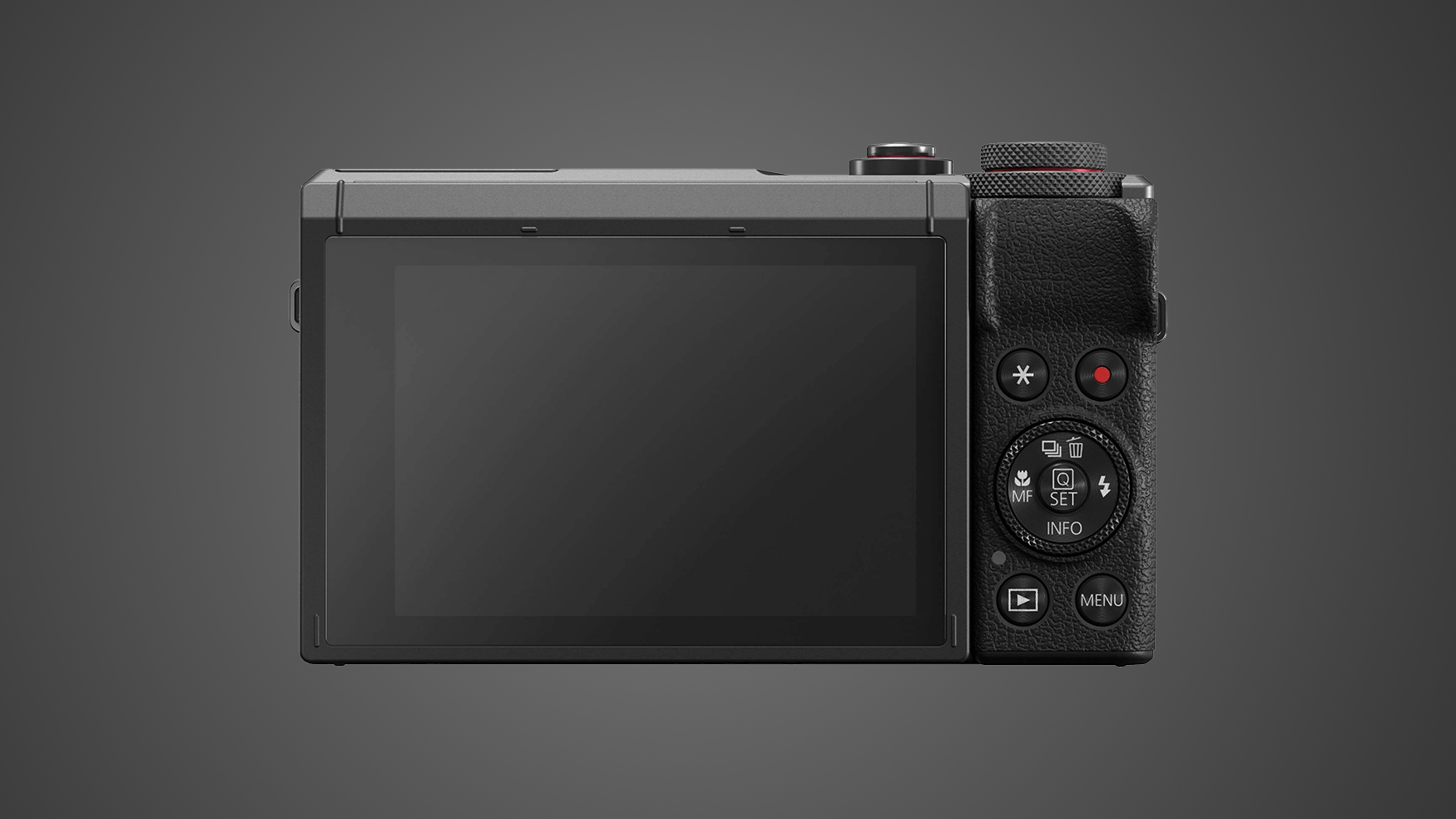 The Canon PowerShot G7 X Mark III special edition in graphite on a dark background