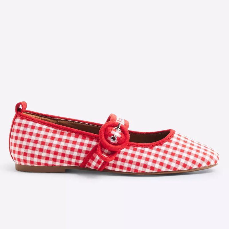 River Island , Gingham Mary Janes