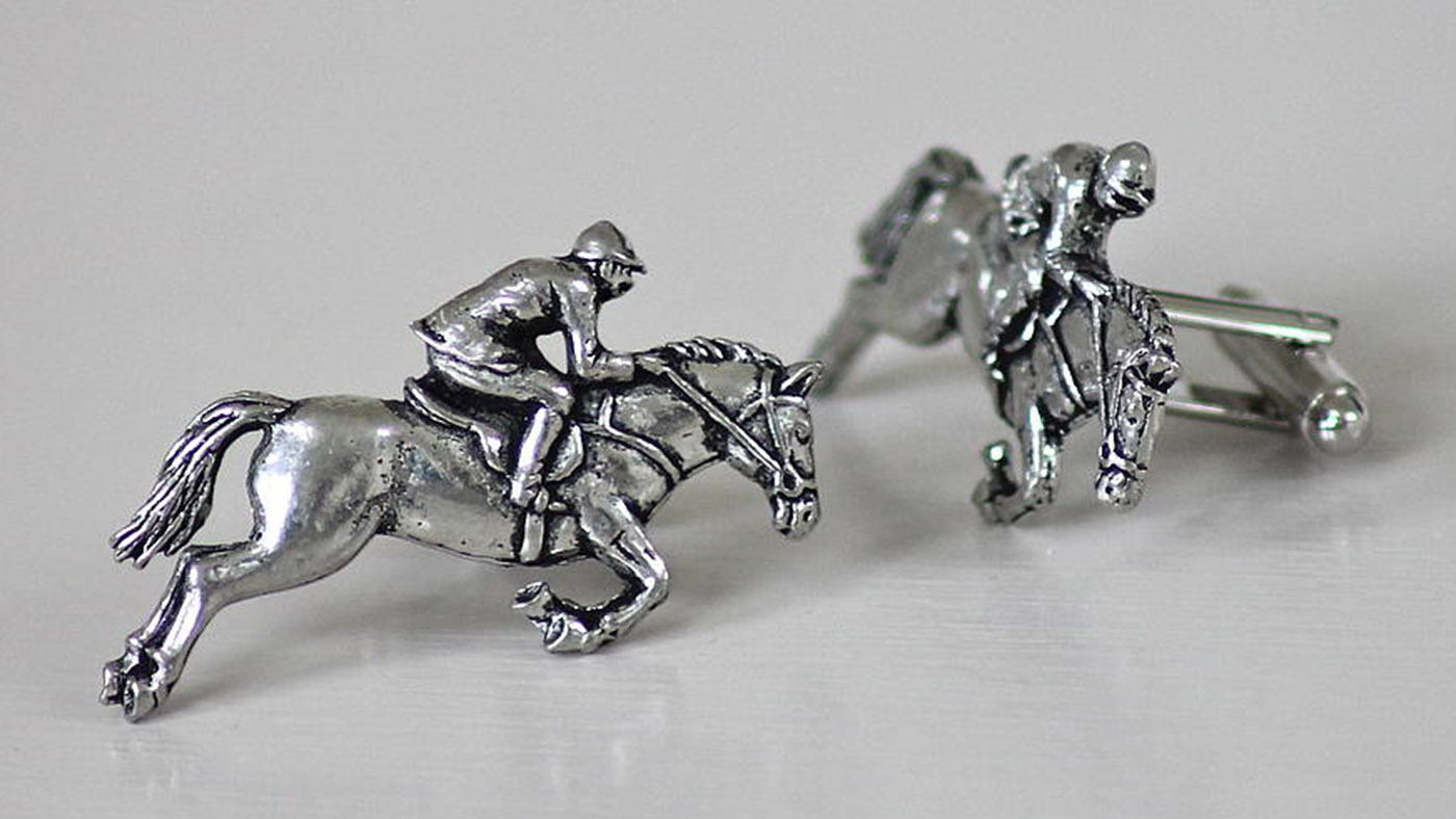 Horse and jockey cufflinks horsey Father&amp;rsquo;s Day gifts