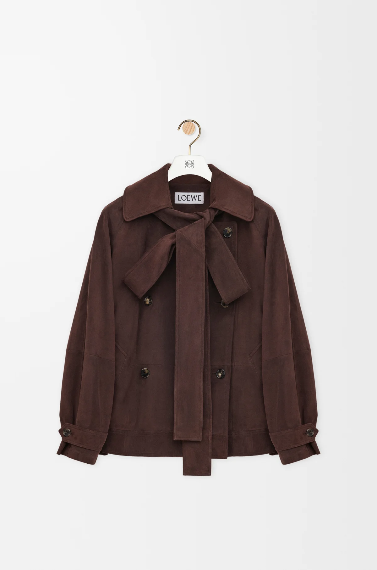 Loewe, Bow Jacket in suede goatskin