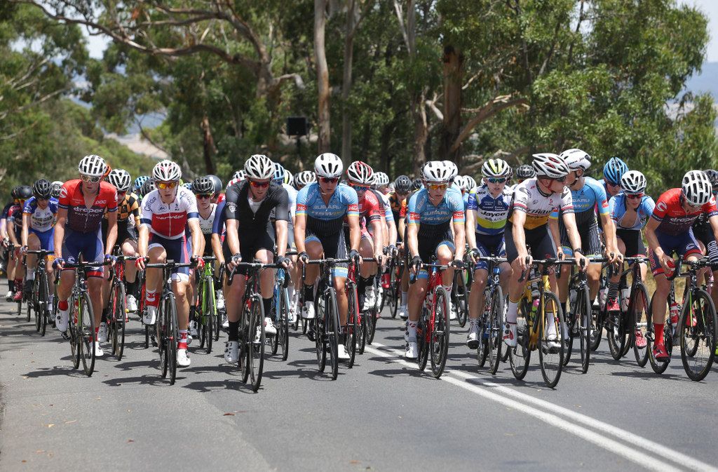 The peloton took it easy on the first few times up the climb