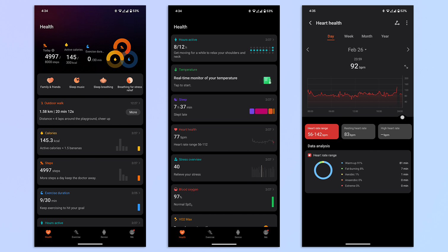 Screenshots showing the Honor Health app