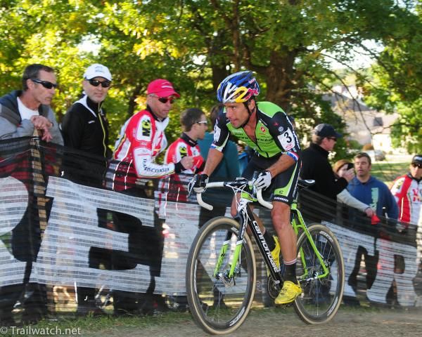 Tim Johnson ( Cannondale) riding the climb in fourth place