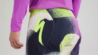 Close up of the rear of some garish riding pants