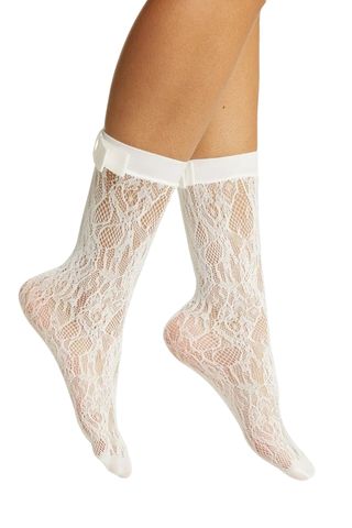 Coco Bow Lace Crew Socks