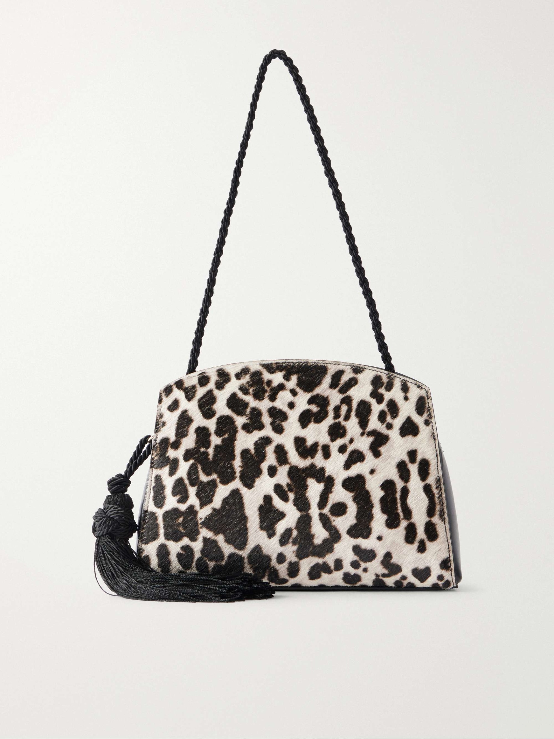Tassel Animal-Print Calf-Hair Shoulder Bag