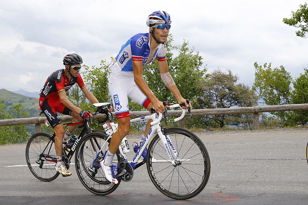 Thibaut Pinot (FDJ) and Samuel Sanchez (BMC)