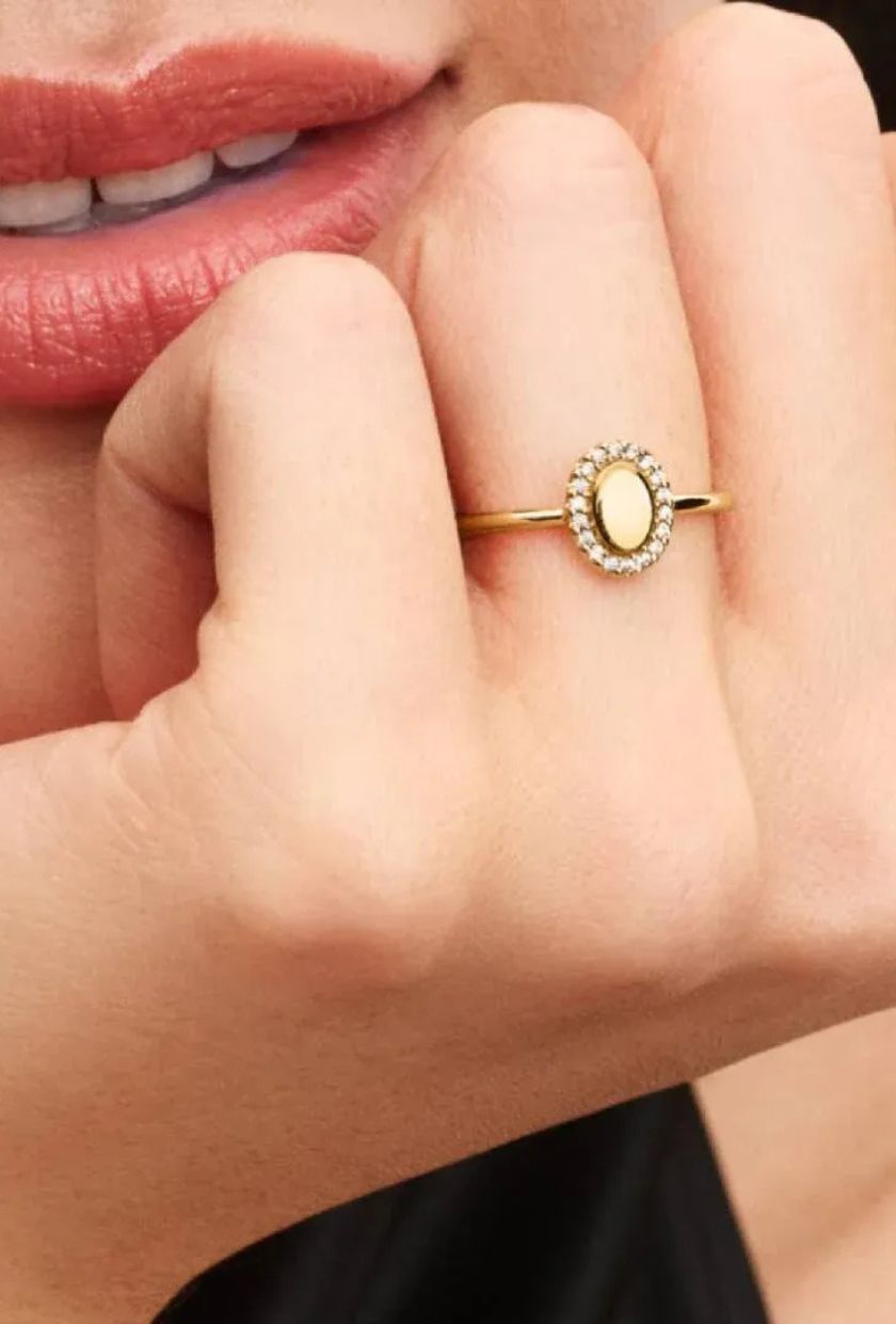 Pandora, Engravable 14k Gold-Plated Ring