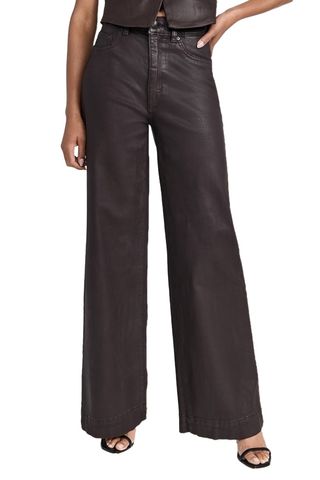 Dl1961 Hepburn Wide Leg High Rise Coated Jeans