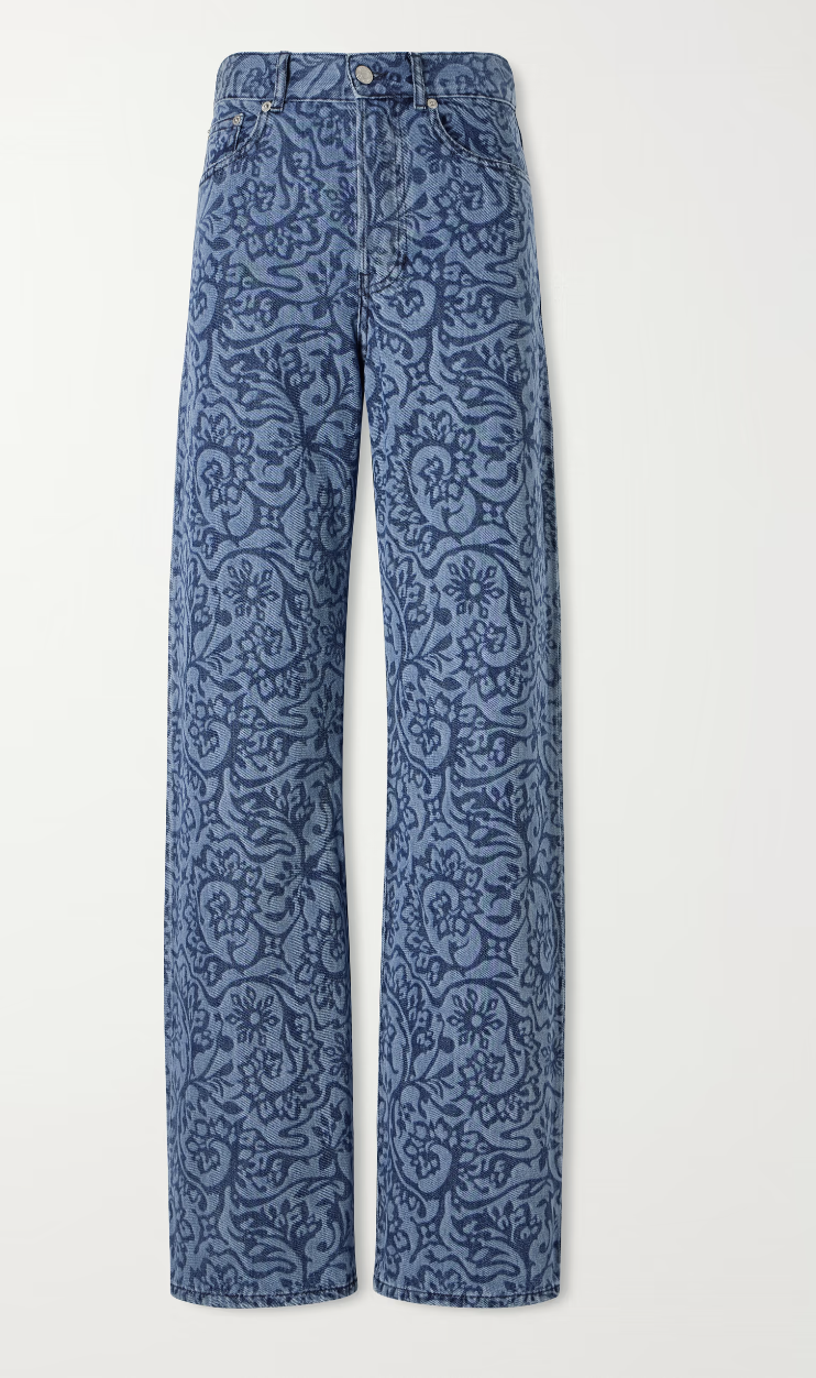 Dries Van Noten , Printed mid-rise wide-leg jeans