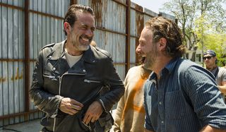 jeffrey dean morgan and anderw lincoln laughing