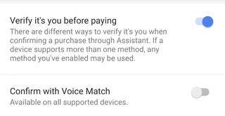 New 'Voice Match' toggle 