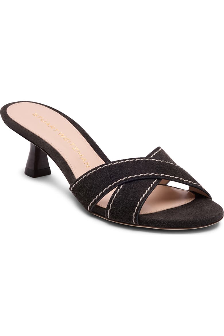 Minimalist Kitten Heel Slide Sandal