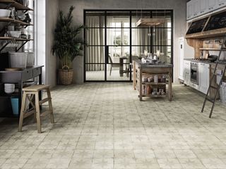 ceramic floor tiles in large hallway