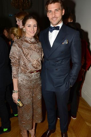 Olivia Palermo And Johannes Huebl At Paris Fashion Week AW14, 2014